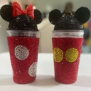 Set if Mickey and Minnie bedazzled tumblers!